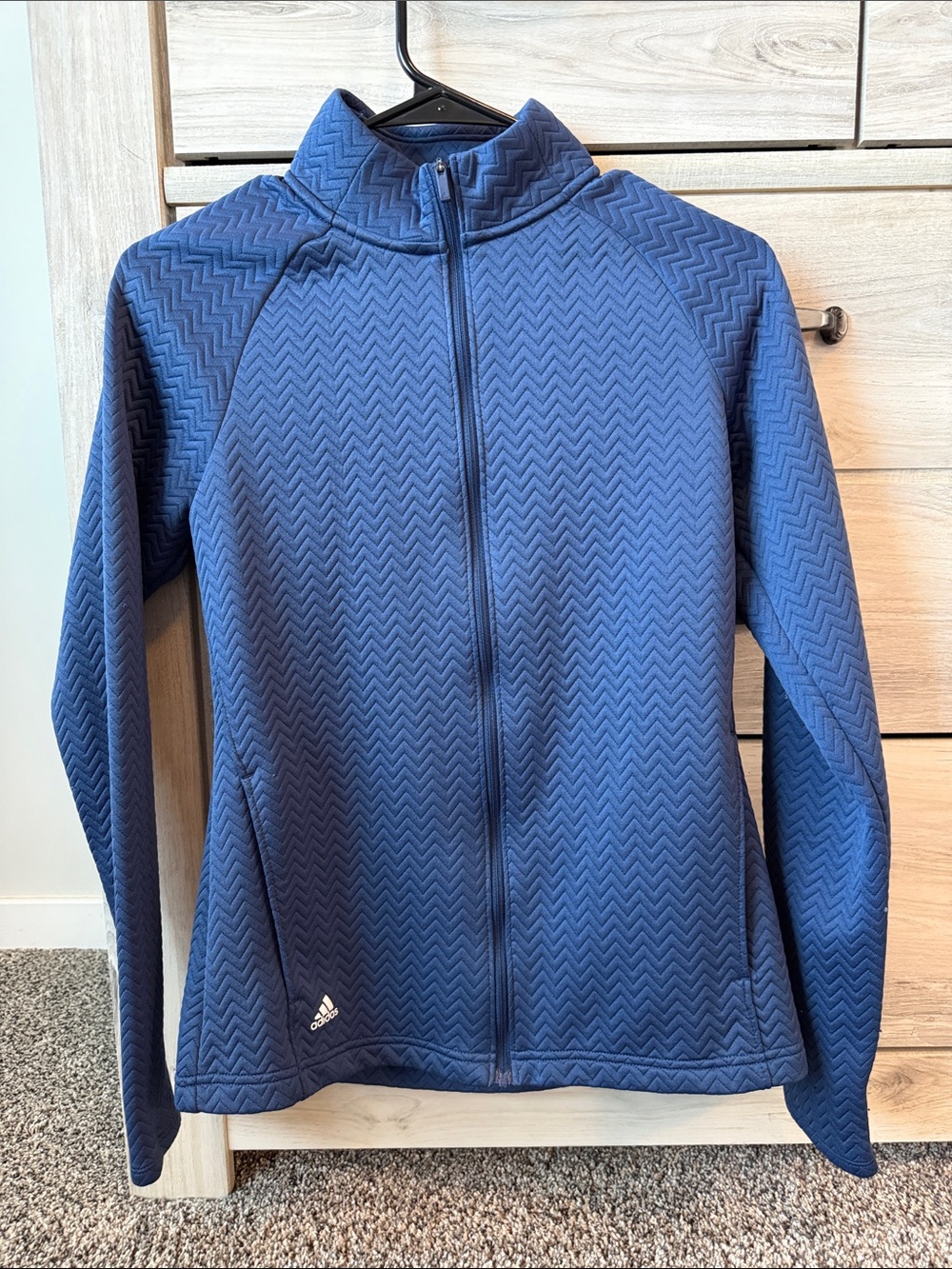 adidas Women’s Blue Quilted Full-Zip Jacket